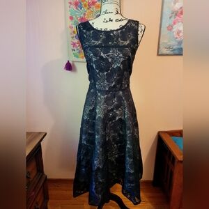 Ann Taylor Black Lace Fit and Flare Cocktail Dress, Vintage Inspired, EUC, 10